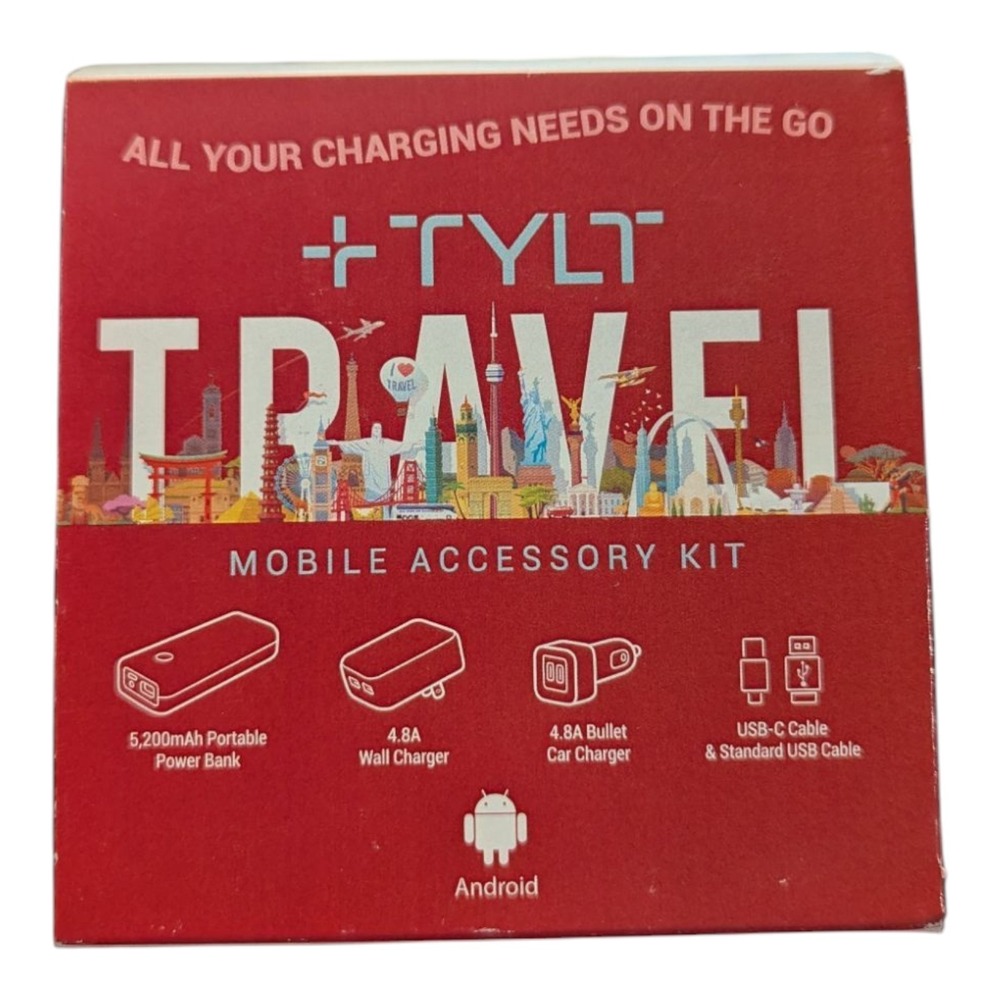 C5. TYLT Travel Mobile Accessory Kit For Android - Power Bank, Chargers, Cables‎